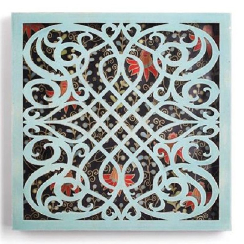 Nathan Murrell Black Floral Lattice Shadow Box NEW